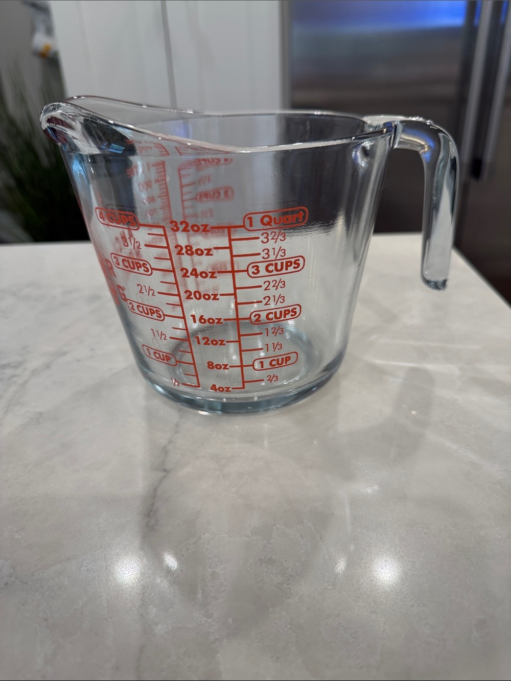 Glass Measuring Cup with Red Markings - Clear. $8 or Part of Mix & Match Offer 6